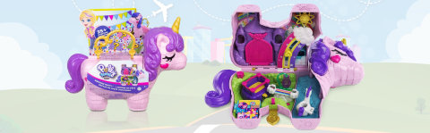 Mattel Polly Pocket Unicorn Party Playset - GKL24 887961829136