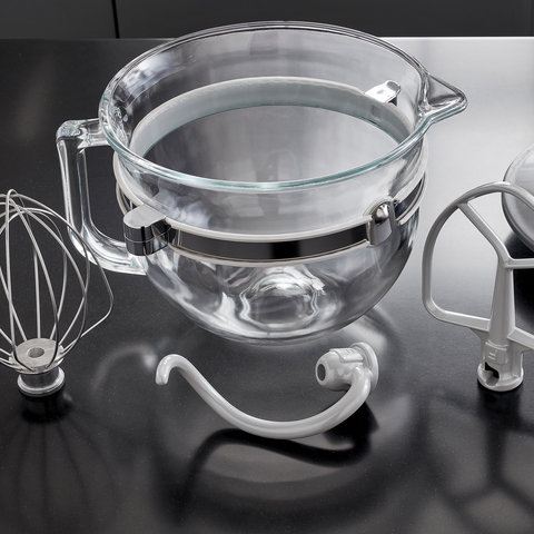 KitchenAid F Series 6 Quart Glass Bowl Accessory Bundle Clear