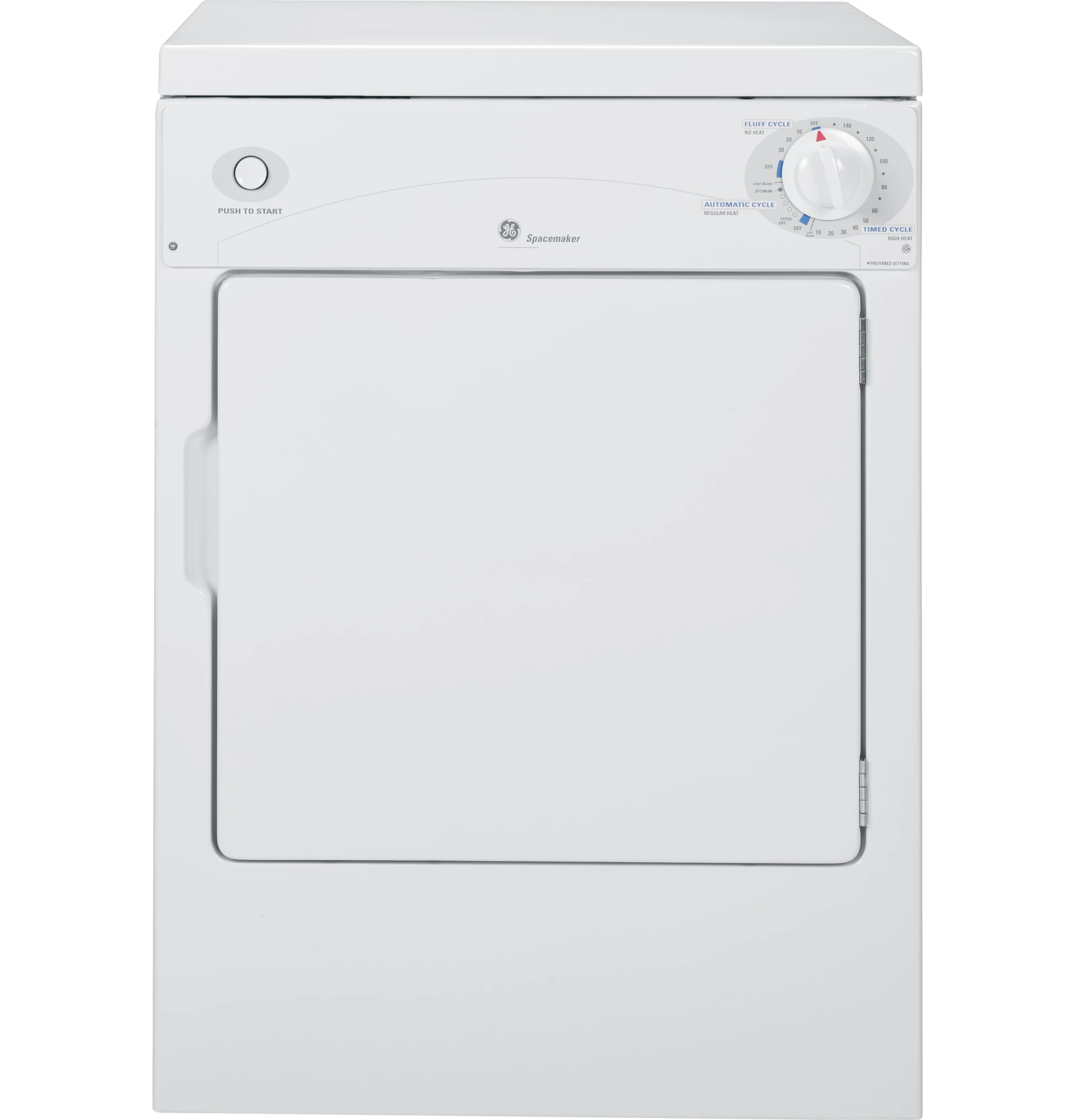 GE 3.6 cu. ft. 120- Portable Front Load Stackable Electric Dryer in White - Thumbnail 3