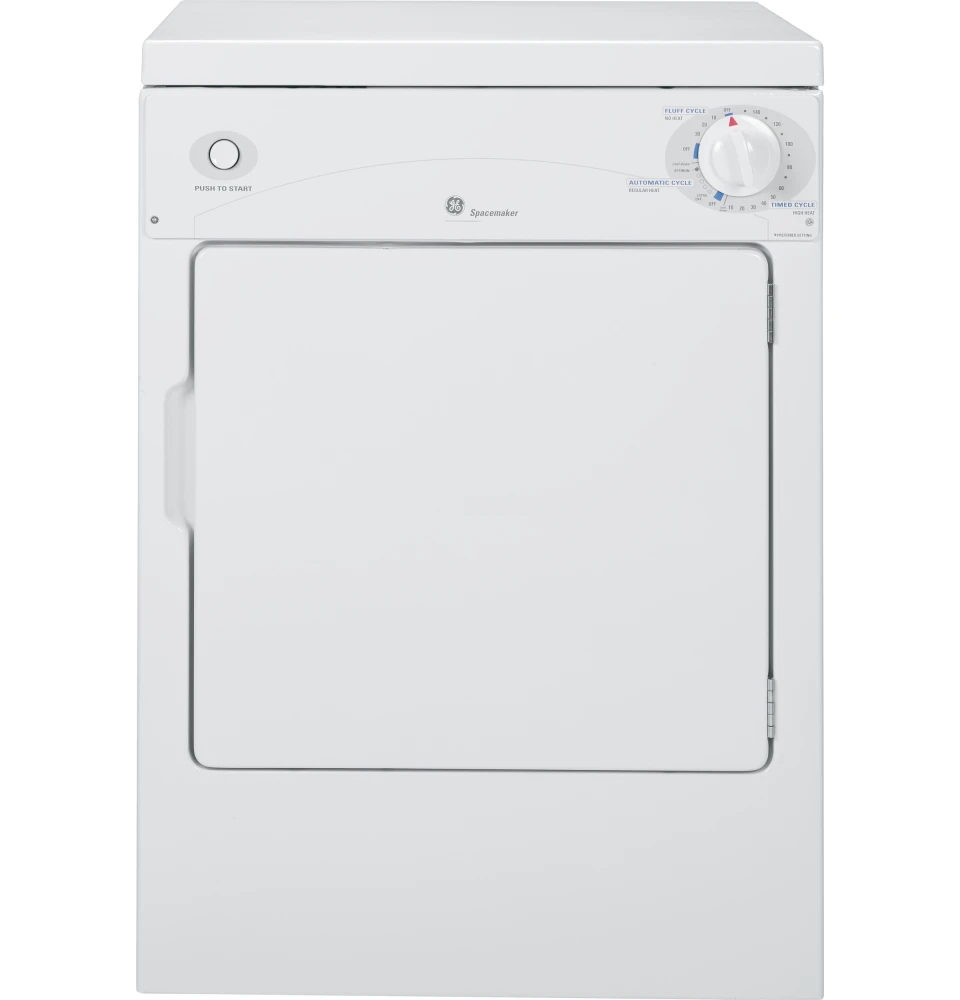 GE 3.6 cu. ft. 120- Portable Front Load Stackable Electric Dryer in White