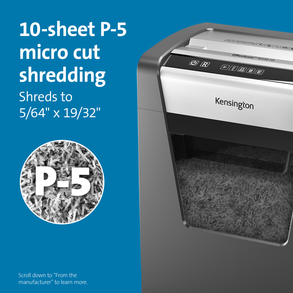 Kensington OfficeAssist Shredder M150-HS Anti-Jam Micro Cut | Dell USA
