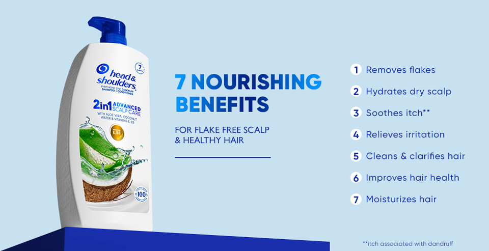 Head & Shoulders 2-in-1 Advanced Scalp Care, AloeVera,Coconut,Vitamins- 40  fl oz | eBay