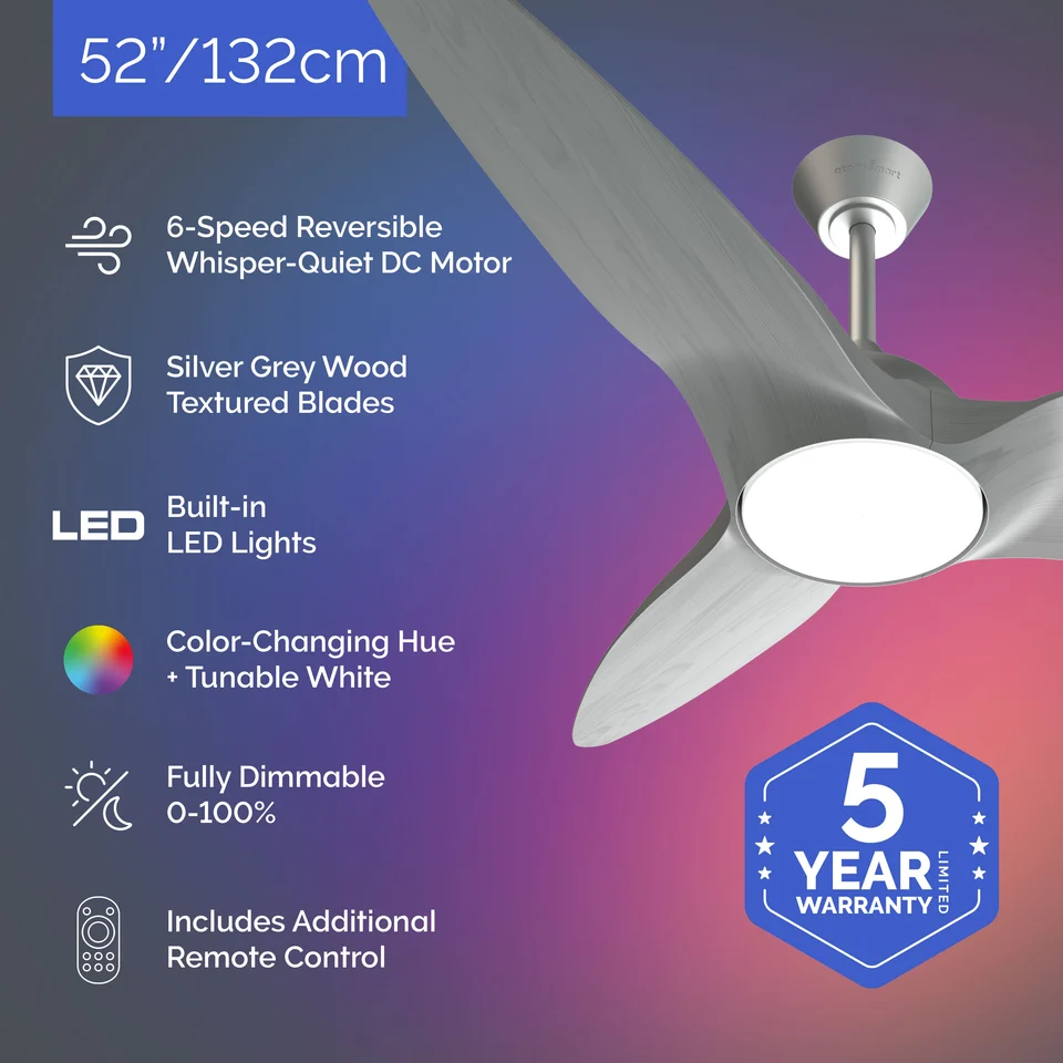 The Atomi Smart Indoor Ceiling Fan with main features