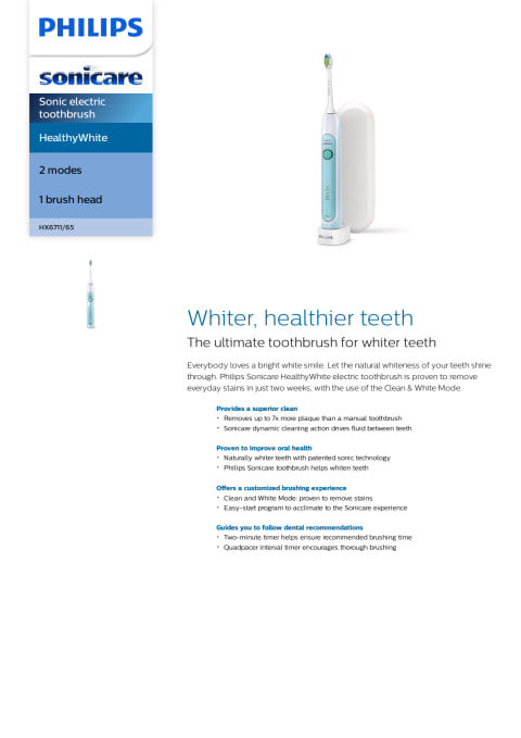 Philips sonicare healthywhite classic electric ...