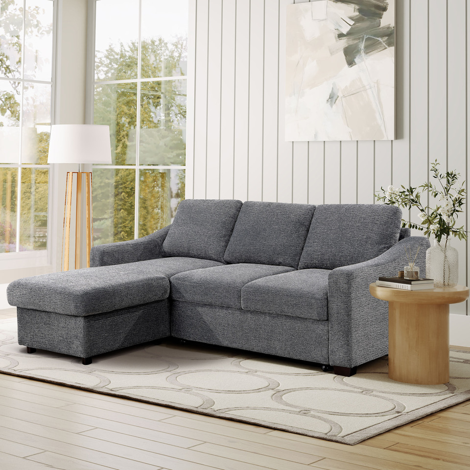 Coddle Aria Fabric Sleeper Sofa with Reversible Chaise – OBappliances