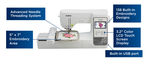 Brother NS1150E Computerized Embroidery Machine with $199 Bonus Bundle *  Compare to Brother PE800 * 