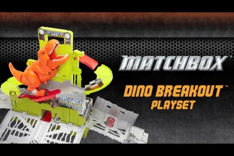 thumbnail video image 2 of Matchbox Adventure Links Dino Breakout Vehicle Playset, 2 of 7