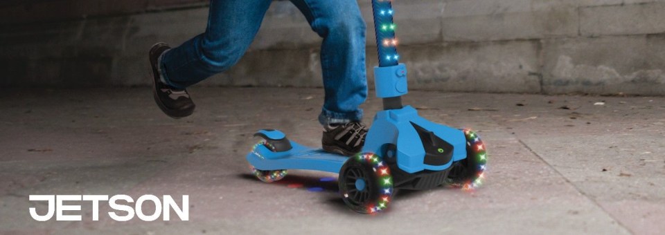 Jetson Saturn Folding 3 Wheel Kick Scooter with Light Up Stem