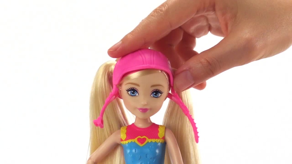 thumbnail video image 2 of Barbie Video Game Hero Light-Up Skates Barbie Doll, 2 of 11