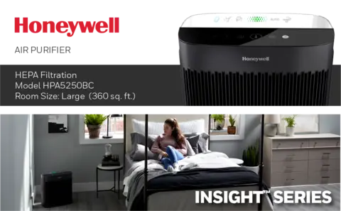 Honeywell 4 Speed 393 cu. ft. True HEPA Air Purifier HPA5250BC RONA