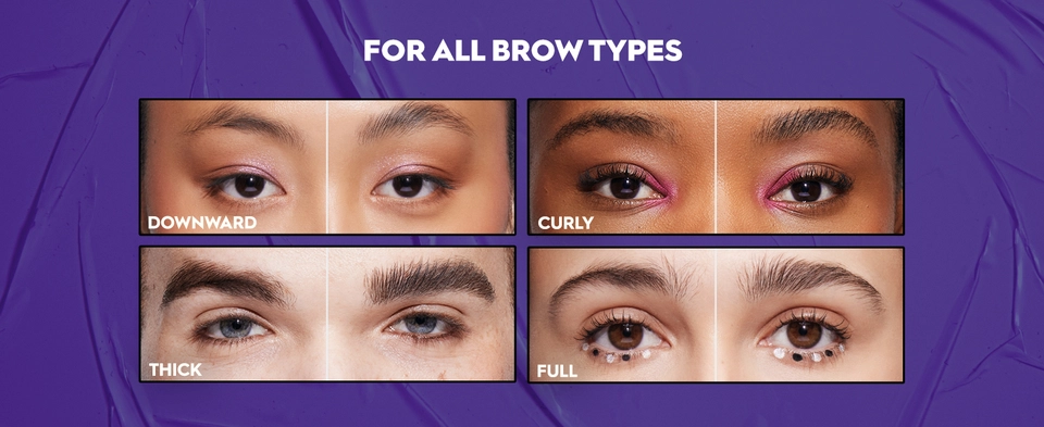 A collage of different types of eyebrows