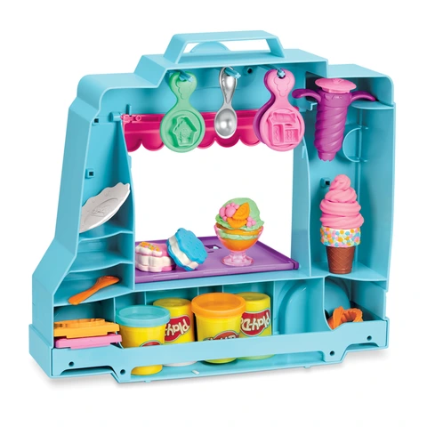 Play Doh Kitchen Creations Ice Cream Cart Playset 20 Tools 5 Colors for Kids 3 Walmart