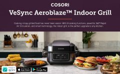 Cosori New Indoor Grill, Smart XL Air Fryer Combo Aeroblaze, 8-in-1, 6  Quart Voice Control, Black 