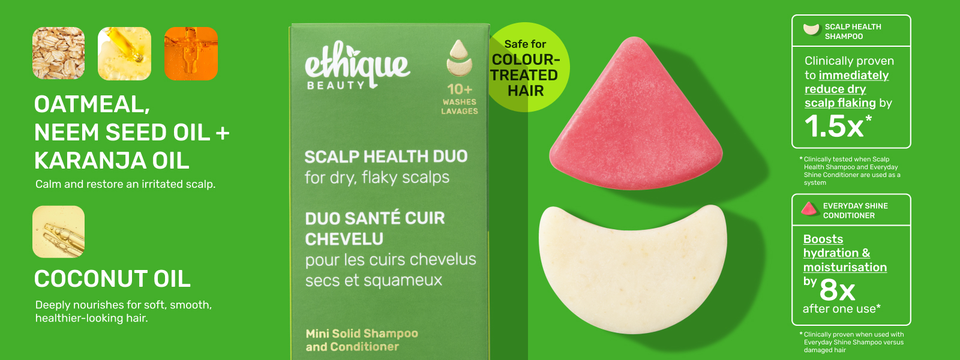 An image of a mini shampoo &amp; conditioner bar set for scalp health.