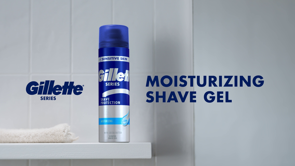 Gillette Moisturizing Shave Gel for Men with Cocoa Butter Twin