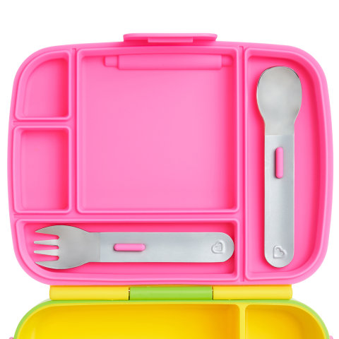 Munchkin® Lunch™ Bento Box with Stainless Steel Utensils, Multi-color,  Unisex