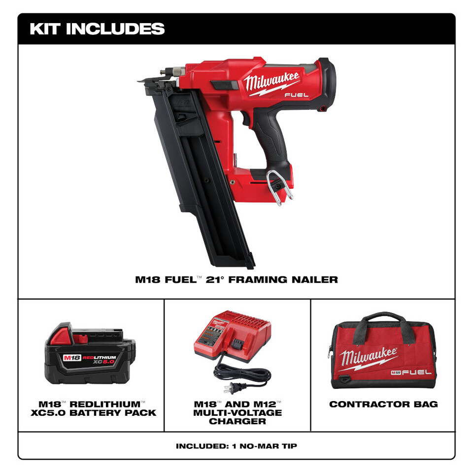 Milwaukee M18 FUEL 30 Degree Framing Nailer Kit 2745-21 - Acme Tools 