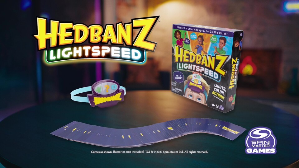Hedbanz Lightspeed Game Walmart Exclusive with 25 Bonus Cards for Ages 6+