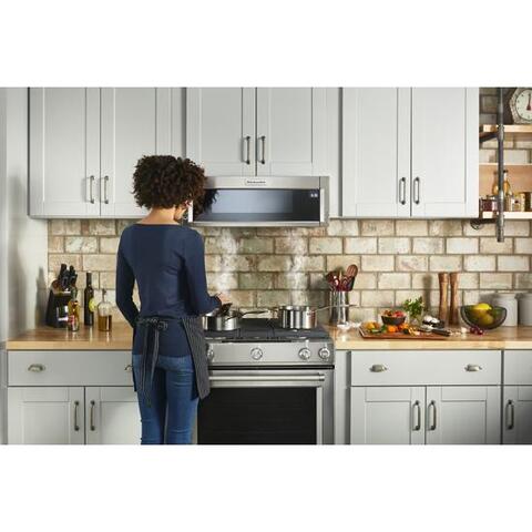 KitchenAid 1.1 cu. ft. Over the Range Low Profile Microwave Hood  Combination in Stainless Steel KMLS311HSS - The Home Depot