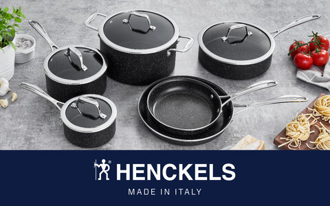 Henckels Capri Notte Granitium 10-Piece Nonstick Cookware Set, Black