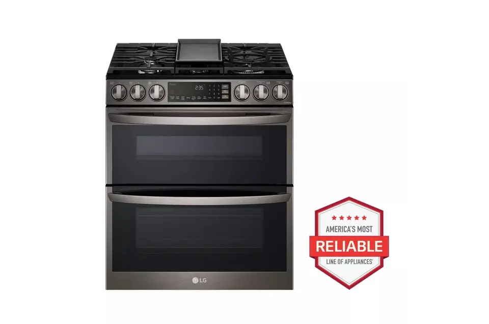Lg double oven gas range black stainless new arrivals