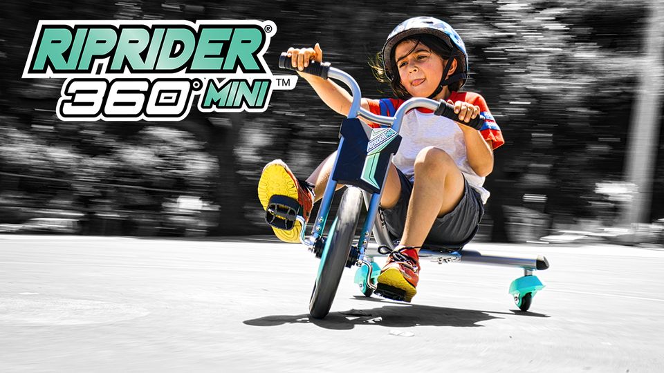 thumbnail video image 3 of Razor RipRider 360 Mini - Teal, 360 Degrees Caster Tricycle, Easy Drifting, for Child Ages 3+, 3 of 13