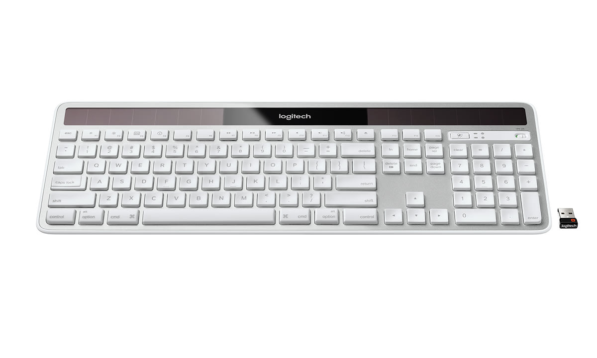 Logitech Wireless K750 Keyboard - Solar, 2.4GHz Light-Powered, Full-Size, USB Interface, Silver, Logitech Unifying Receiver, for Mac - 920-003472 at TigerDirect.com
