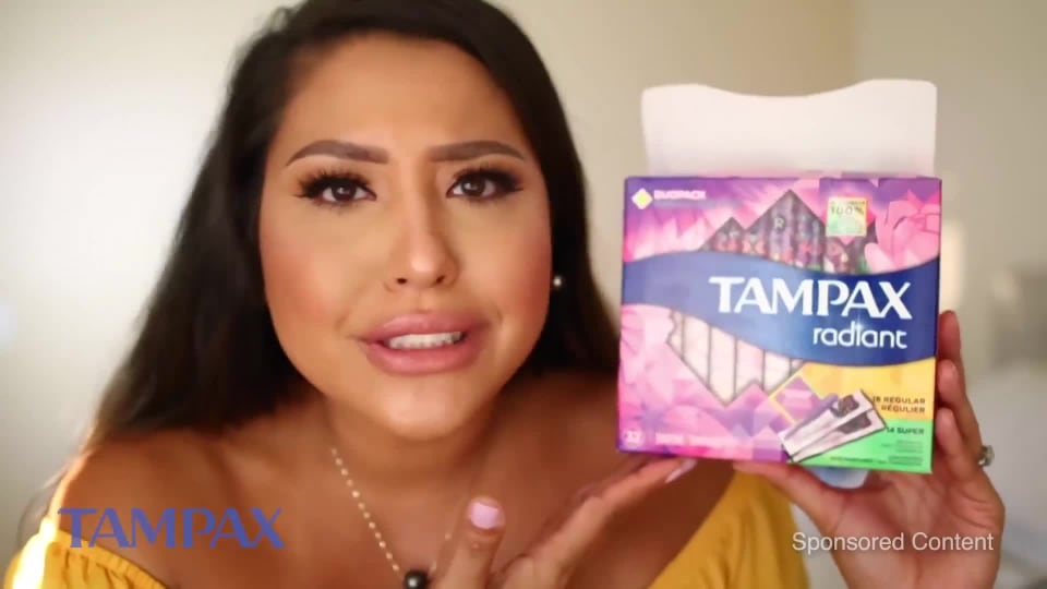 thumbnail video image 2 of Tampax Radiant Super Plastic Tampons, Unscented, 128 Count, 2 of 9