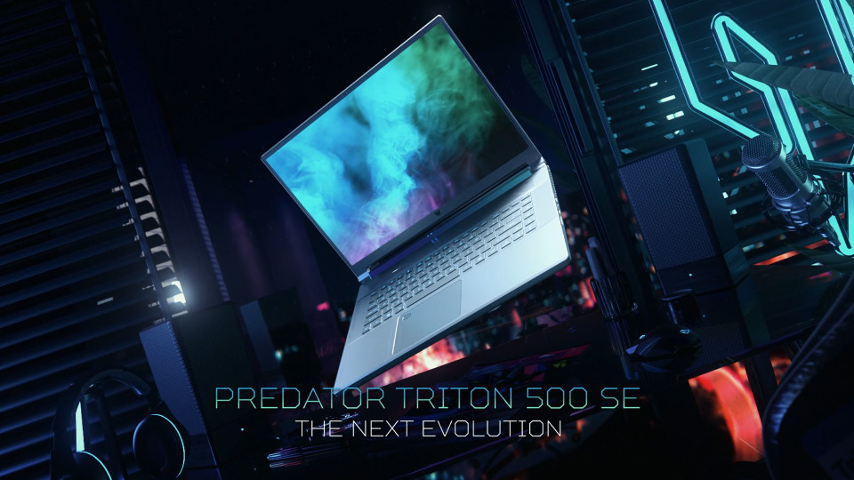 thumbnail video image 2 of Acer Predator Triton 500 SE PT516-51s - Intel Core i7 - 11800H / up to 4.6 GHz - Win 10 Home 64-bit - GF RTX 3060 - 16 GB RAM - 512 GB SSD SED - 16" IPS 2560 x 1600 (WQXGA) @ 165 Hz - Gigabit Ethernet - Wi-Fi 6 - steel gray - kbd: US Intl, 2 of 7