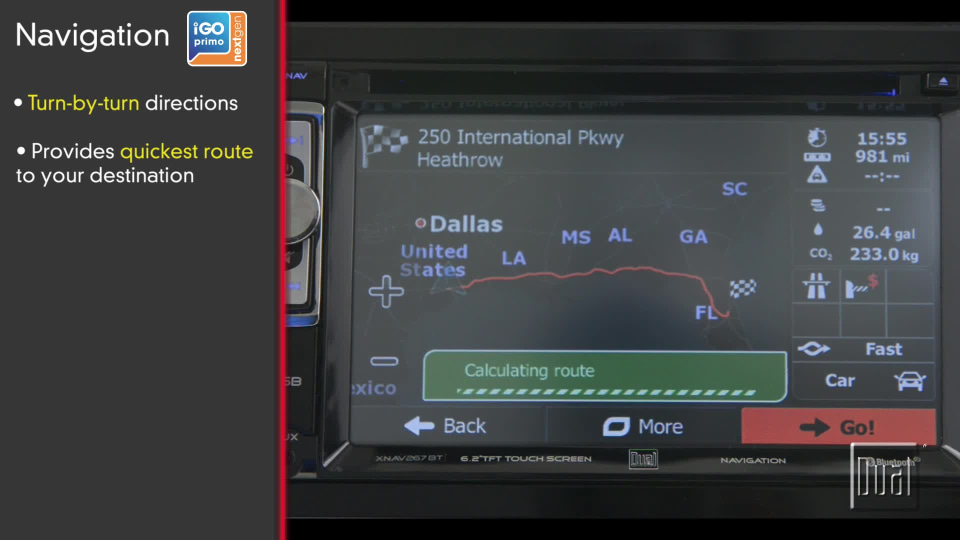 Dual Electronics XNAV267BT 6.2 inch LED Backlit LCD Multimedia Touch