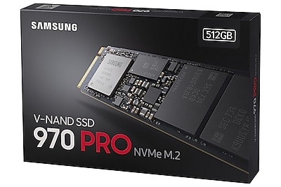 SAMSUNG 970 PRO M.2 2280 512GB PCIe Gen3. X4, NVMe 1.3 64L V-NAND 2-bit MLC  Internal Solid State Drive (SSD) MZ-V7P512BW