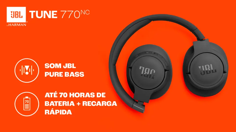 Headphone Bluetooth JBL Tune 770NC Preto JBLT770NCBLK - Ibyte