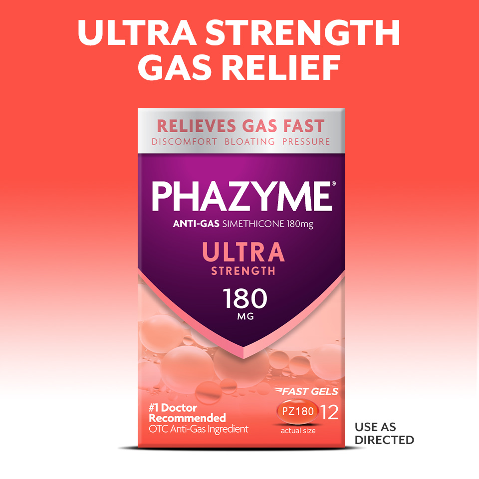 Phazyme Ultra Strength Gas & Bloating Relief, Works in Minutes, 48 Fast
