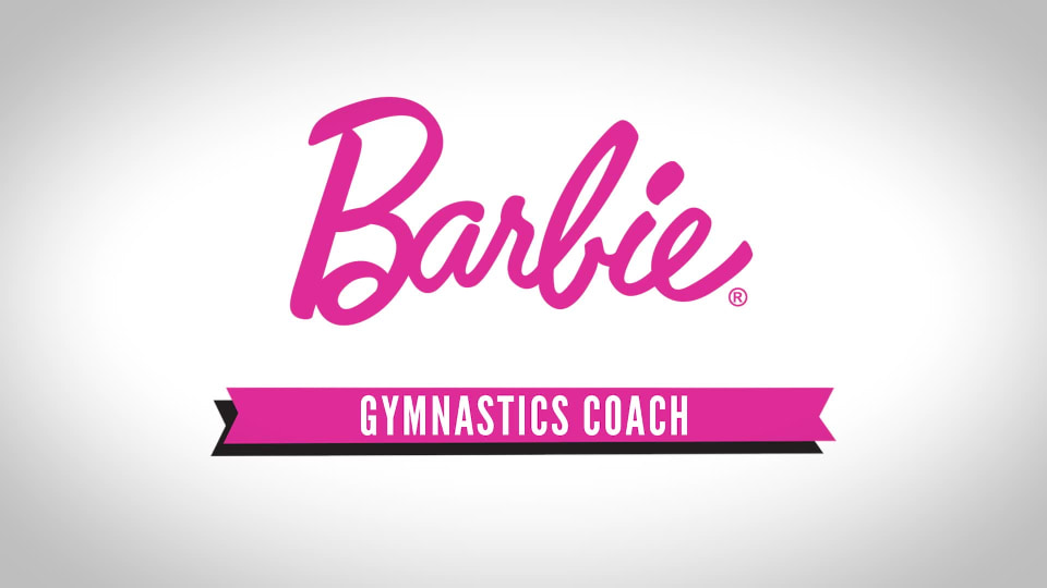 Barbie Gymnastics Coach & Student Balance Beam Blonde Doll
