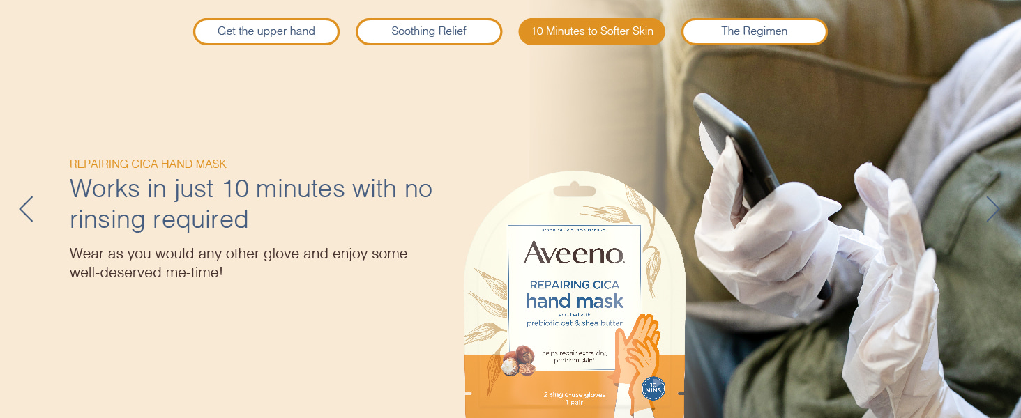 Aveeno Skin Relief Repairing Hand Mask For Dry Skin (1 Pair of Gloves) detail 3