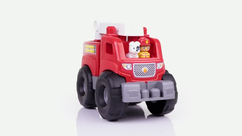 thumbnail video image 2 of Mega Bloks Fire Truck Rescue Building Set, 2 of 9