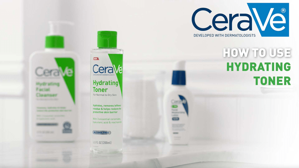 thumbnail video image 2 of PR CeraVe Hydrating Facial Toner, Alcohol Free Toner for Normal to Dry Skin 6.8 fl oz, 2 of 12
