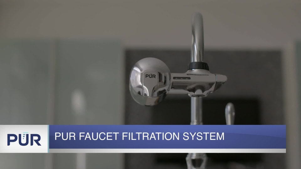 PUR PLUS Faucet Mount Water Filtration System, Horizontal, Brass, PFM410F 