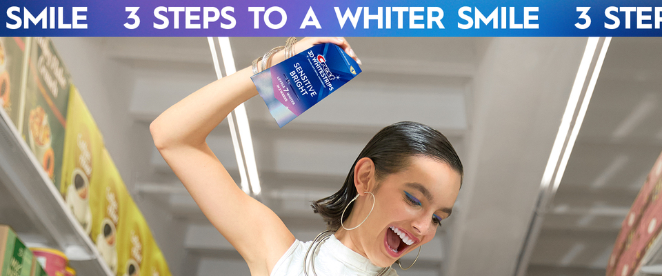 thumbnail video image 3 of Crest Teeth Whitening Kit, 3D Whitestrips Sensitive Teeth Whitening Kit, 14 Count, 3 of 13