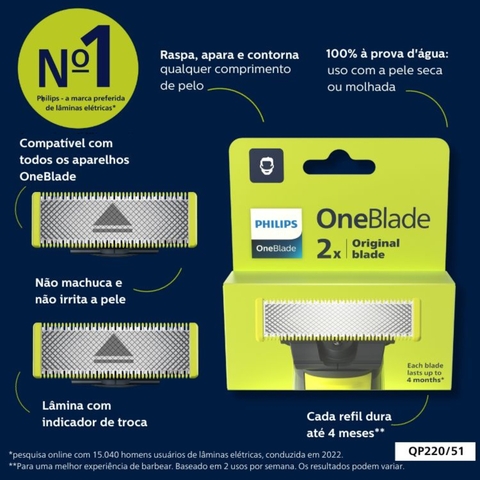 Refil Original Philips Oneblade Lâmina One Blade em Promoção na