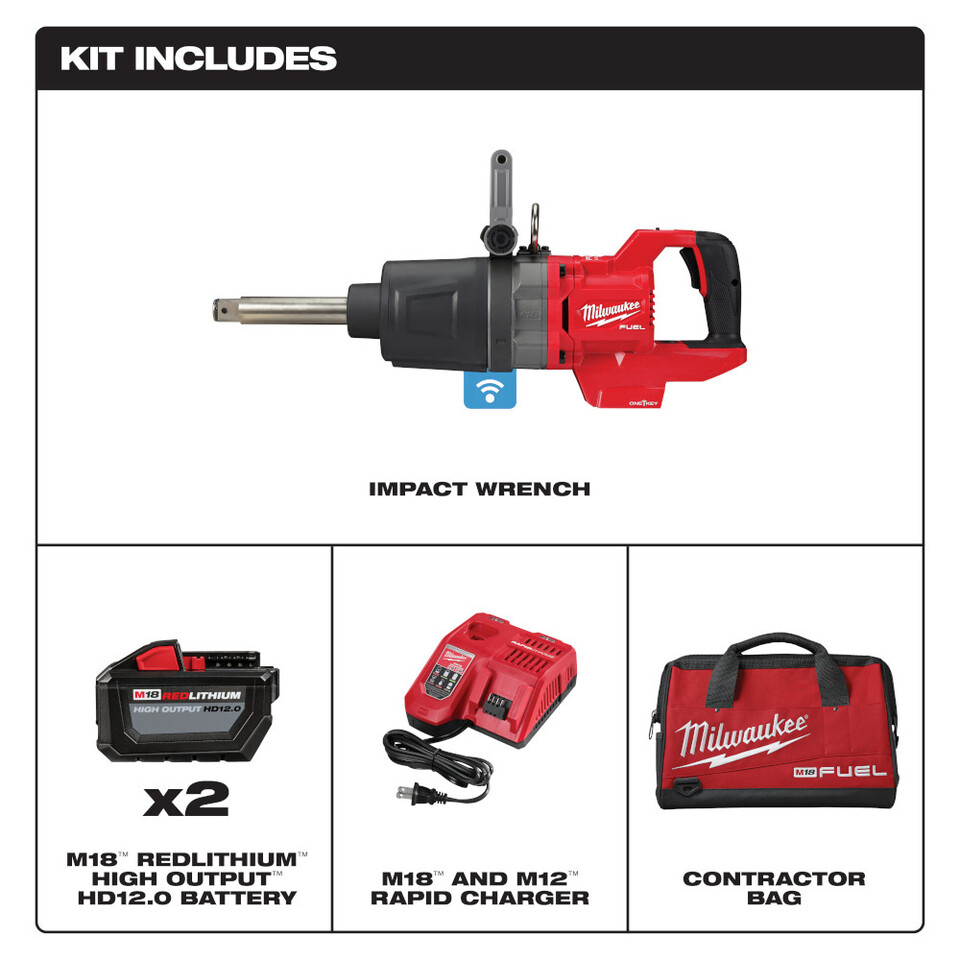 Milwaukee Tool - Cordless Impact Wrench: 18V, 1″ Drive, 1,200 RPM -  98947013 - MSC Industrial Supply