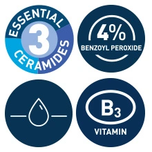 4% Benzoyl Peroxide, Hyaluronic Acid, Niacinamide, and Ceramides