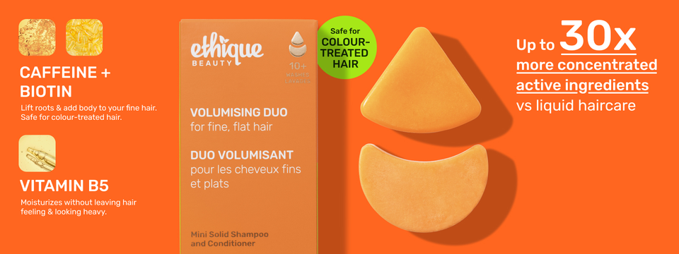 An image of a mini shampoo and conditioner bar set for volumising