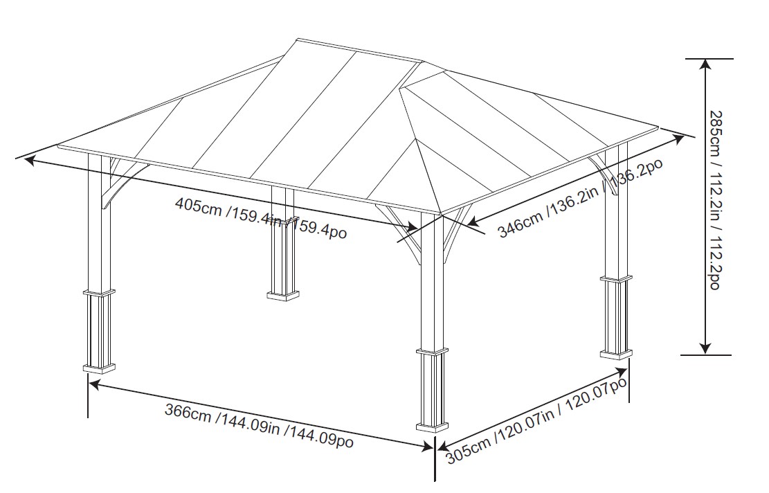 Denali Hardtop Gazebo 10 ft. x 12 ft. – Alpha Outlets