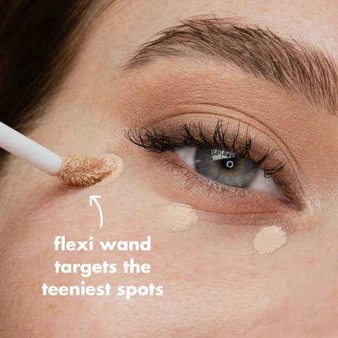 Soft Glam Satin Concealer applying model image