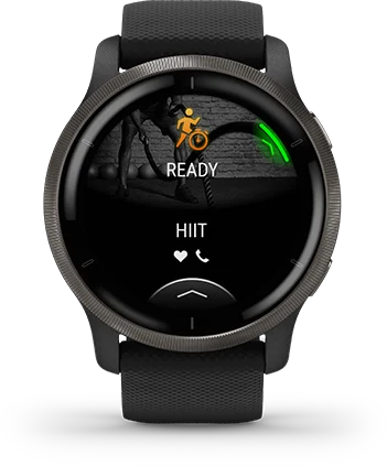 Garmin Venu® 2 GPS Smartwatch - Slate Bezel, Black & Blue