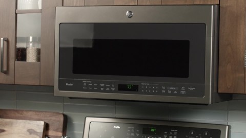 Ge Profile 2 1 Cu Ft Over The Range Sensor Microwave Oven With Auto Cook And Steam Clean Costco Ge Profile 2 1 Cu Ft Over The Range