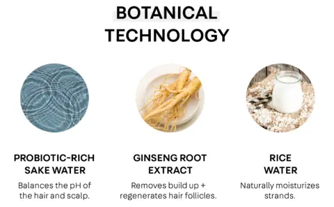 Ginseng root extract removes build up + regenerates hair follicles.