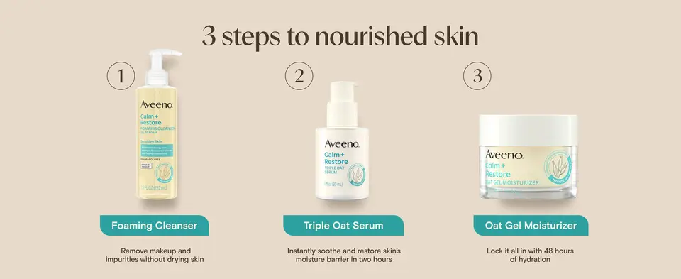 Foaming Face Cleanser, women men cleanser, Triple Oat Serum, women men serum, Face moisturizer