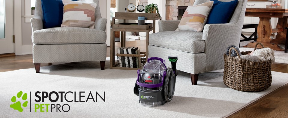 thumbnail video image 3 of Bissell SpotClean Pet Pro Portable Carpet Cleaner, 2458, 3 of 10